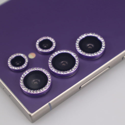 for Samsung Galaxy S24 Ultra Camera Lens Protector Bling Glitter Diamond Metal Crystal Tempered Glass Screen Accessories Sparkly Rhinestones Lens ...