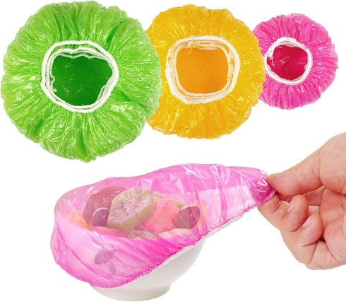 Plastic Bowl Covers Elastic Reusable - 60 PCS Fresh Keeping Bags, 3 Size Food Covers Stretch, Shower Cap Bowl Storage Covers?6/8/10inch?...