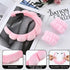 RICHTOP Spa Headband and Wristband Set, 6 Pack Skincare Headband Face Wash Headband, Skin Care Headband Set with Hair Clip Pink Headband for Washi...