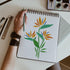 FINGERINSPIRE Bird of Paradise Stencil 8.3x11.7inch Reusable Bird of Paradise Flower Stencil DIY Spring Summer Flower Template for Decoration Natu...