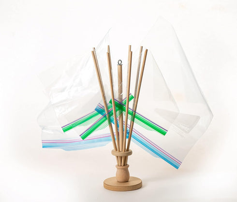 Plastic Bag and Bottle Dryer - Patented; Multi-Purpose Drying Rack Saves Money and the Planet. Folds for Easy Storage...