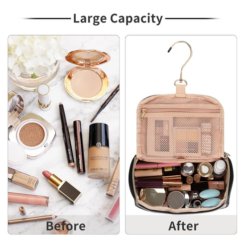 Ethereal Makeup Bag Travel Bag with Hanging Hook, Portable Toiletry Bag for Women with Small Brushes Bag Clear Cosmetic Bag...