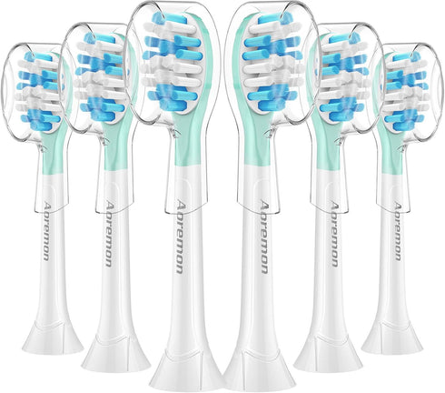 Aoremon Replacement Toothbrush Heads for Philips Sonicare C3 Premium Plaque Control HX9044/65 G3 Premium Gum Care HX9054/65, 6 Brush Heads, White...