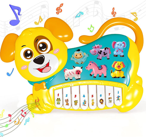 STEAM Life Baby Piano Toys 18 Months Light Up Baby Musical Toys Early Learning Educational Baby Keyboard Infant Toys Baby Dog Piano Boys Girls Tod...