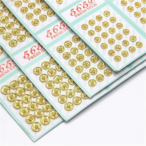 Mini Button Buckle Invisible Metal Snap Buttons Fasteners Press Studs Buttons for Sewing Clothing(Golden,7mm)...
