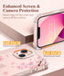 GVIEWIN Designed for iPhone 13 Case 6.1 Inch, with Tempered Glass Screen Protector + Camera Lens Protector Clear Flower Soft & Flexible Shockproof...