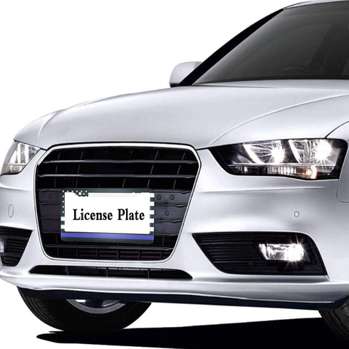 HOSNYE U.S. Police Flag License Plate Frame Stars and Blue Lines Metal License Plate Cover Front Plates Frames Car Tag Frame for Women Men US Vehi...