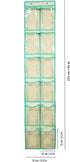 NIMES Hanging Narrow Door Over The Door Shoe Organizer Closet Storage 12 Large Clear Pockets Chart (BEIGE)...