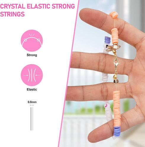 LZOUOWO 5300 Clay Beads Bracelet Making Aesthetic Kit, Polymer Heishi Preppy Letter Beads for Friendship Bracelet, Pearl Disc Beads Charms for Jew...