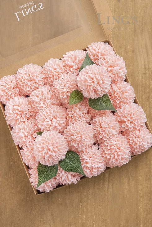 Ling's Moment Blush Dahlia Foam Artificial Flowers Real Touch Faux Fake Flower for Home Decor Graduation Baby Shower Decorations Outdoors Party Fa...