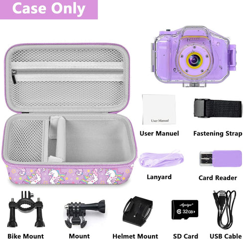 Leayjeen Waterproof Camera Case Compatible with Agoigo/Yoophane/DEKER/MIIULODI for Underwater HD Kids Toy Digital Camera for Ages 3-12 Years Old,E...