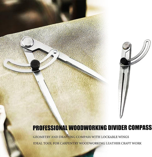 Compass for Geometry Woodworking Large Wing Divider Compass 6” (150mm), Woodworking Compass Drawing Tool for Carpenter...