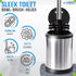 UMIEN Toilet Brush with a Lid - Stainless Steel Toilet Brush with Freestanding Canister - Modern and Sleek Bathroom Cleaning Accessories...