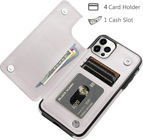 HianDier Wallet Case Compatible with iPhone 12 Pro MAX Case 5G 6.7-inch Slim Protective with Credit Card Slot Holder Flip Folio Soft PU Leather Ma...