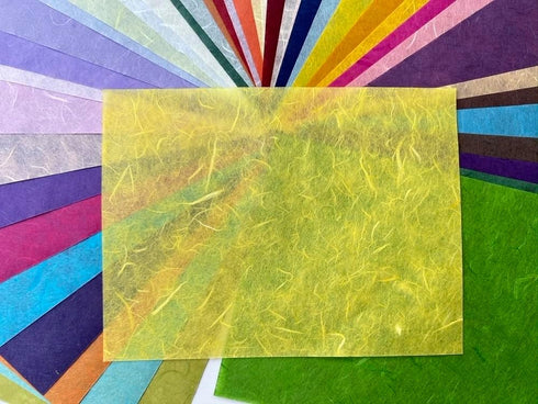 A5 50 Sheets Natural Fiber Mulberry Tree Mulberry Paper Sheets Art Tissue Washi Paper Design Craft Art Origami Suppliers Card Making 8.3" x 5.8". ...