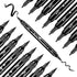 Arrtx Black Acrylic Paint Pens - 8 Pack Brush Tip and Fine Tip (Dual Tip) Black Paint Markers for Rock Painting, Water Based Acrylic Painting Supp...