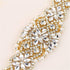 Gold Rhinestone Belts Crystal Wedding Dress Sash Applique with Beaded Jeweled Sequin Diamond Embellishments Hot Fix Iron on for Bridal Bridesmaid ...