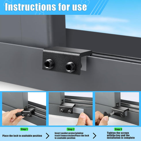 Sliding Window Locks (6 Pack), Window Locks for Up and Down Windows and Horizontal Windows, Window Security Bars, Adjustable Aluminum Window Stopp...