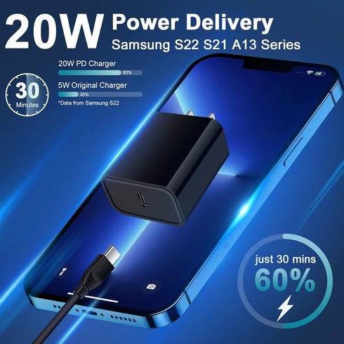 Fast Charger for Google Pixel 8a 8 7a 7 6 Pro 6a 5a 5 XL 4a 4 3a,Samsung Galaxy A54 A14 A03s A53 5G S23 S22 Ultra S21 S20 A13 A32 A52,20W Wall Cha...