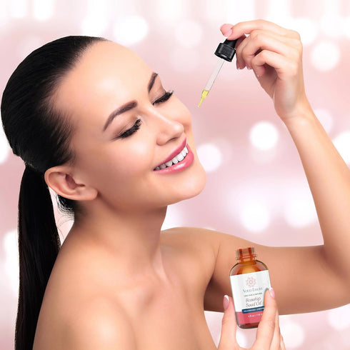 Rosehip Oil Organic Cold Pressed Moisturizer For Face Hair Skin Nails Sunspot & Stretch Mark Minimizer Helps Reduce Scar Rose Hip Facial Serum Fac...