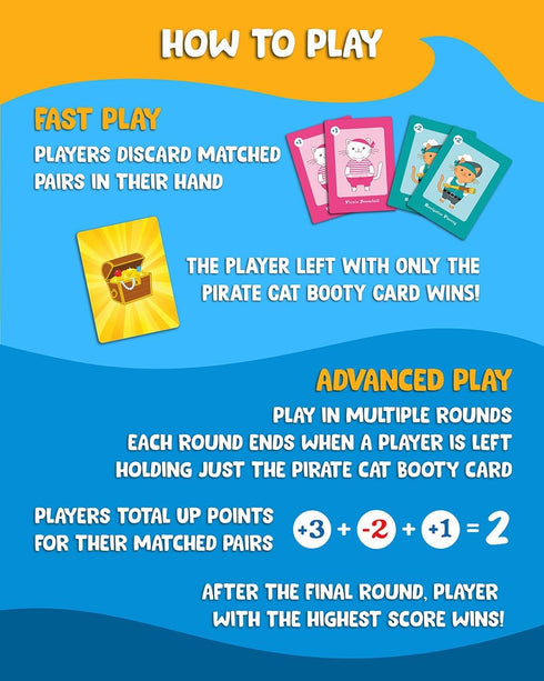 Pirate Cat Booty! A Fun Family Card Game for Kids and Adults Ages 4 and up, 2-8 Players...