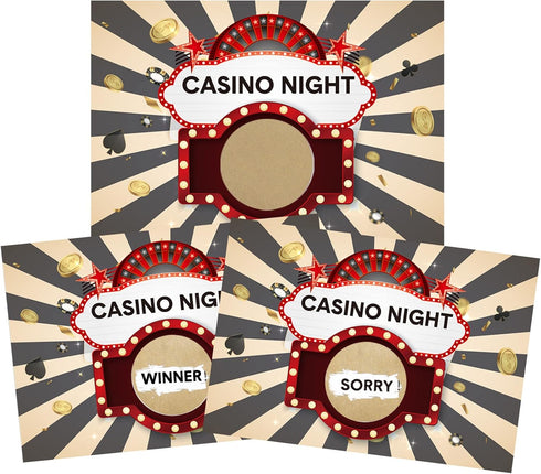 150 Pack Casino Theme Party Decorations Scratch Off Cards Casino Games, Include DIY Scratch Off Tickets Casino Night Party Note Cards with Golden ...