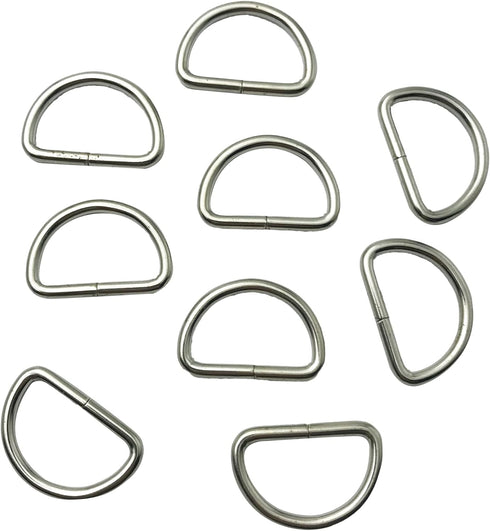 SYSOLYWIN 50Pcs 5/8 inch Silver Multi-Purpose Metal D Ring Semi-Circular D Ring for Hardware Bags Ring Hand DIY Accessories (15mm) A1196...