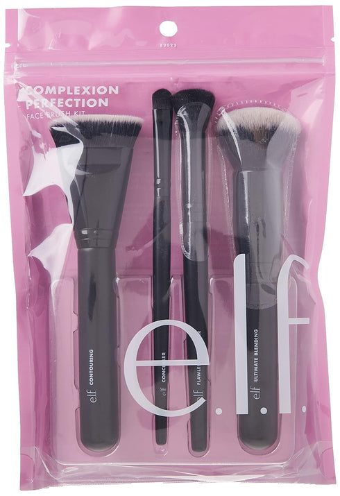 e.l.f. Complexion Perfection Brush Kit 4Piece Set, Synthetic...