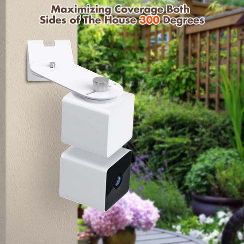 2Pack Metal Corner Wall Mount Bracket for Wyze Cam Pan V3/V2, Wyze Cam V4/V3/V2, Max Cover Both Sides of The House 300 Degrees Reduce Blind Spots,...