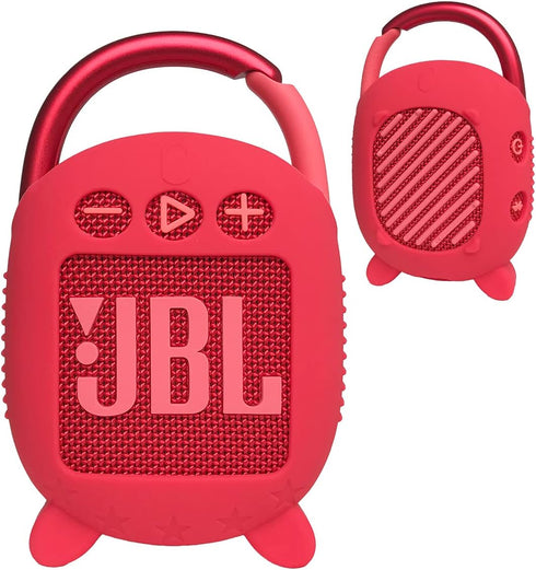 Silicone Cover Case for JBL Clip 4 Portable Bluetooth Speaker, Protective Carrying Case for JBL Clip 4 Portable Bluetooth Speaker (Case Only) (Red...