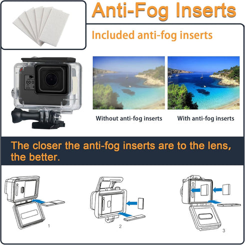 Waterproof Housing Case for GoPro Hero 5 6 7 Black, Protective Underwater Dive Shell with Bracket for Go Pro Hero5 6 Hero7 Black Action Camera Acc...