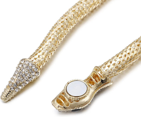 LUREME Flexible Bendable Snake Necklace, Adjustable Snake Collar Choker Necklace, Snake Waist Chain for Women (nl006311)...
