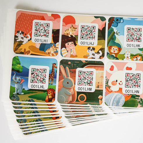 Cute Animal QR Code Labels for Storage & Organization Smart Moving Label Pack and Track QR Code Stickers for Inventory, No Need Download APP...