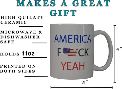 Rogue River Tactical Best Coffee Mug USA Flag American Patriot Novelty Cup Great Gift Idea For Men Dad Father Husband Military Veteran Conservativ...