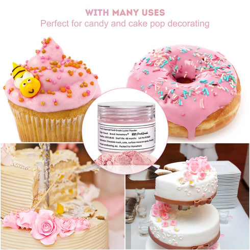 HomeHere Edible Luster Dust Food-Grade Glimmer Powder Glitter for Cake Decorating 7g, Edible Sprinkle Glitter for Cocktails Drinks Baking Candy De...
