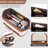 Telena Makeup Bag Large Capacity Travel Cosmetic Bags Double Layer Portable Leather Make Up Bag for Women Beige with Brown...