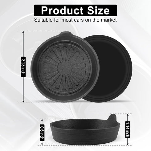SINGARO Car Cup Holder, 4-Pack Silicone Car Coasters, Universal Non-Slip Recessed Car Interior Accessories (Flower Black)...