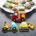 Transportation/Vehicles Cookie Cutters with Matching Cookie Stencils -Set of 16-8Pcs Cookie Cutter and 8Pcs Stencils, Include Truck, Tractor, Fire...