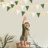 32Ft Sage Green Party Decorations Olive Green Tan Brown Cream Neutral Triangle Flag Fabric Banner Pennant Bunting Garland Streamers for Birthday W...