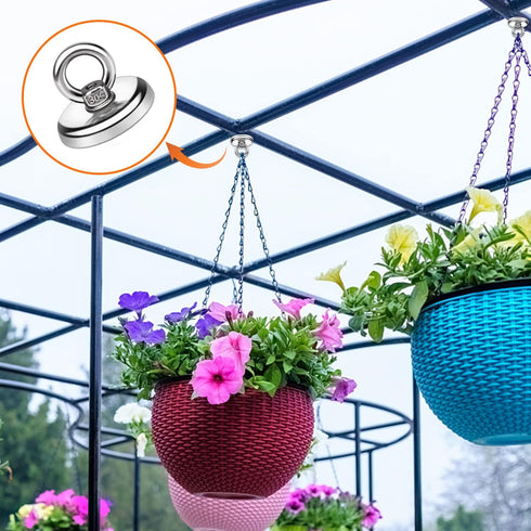 E BAVITE Magnetic Hooks, 100 LB?45KG? Heavy Duty Magnetic Hooks with Countersunk Hole Eyebolt, Perfect for Home, Kitchen, Workplace, Office and Ga...