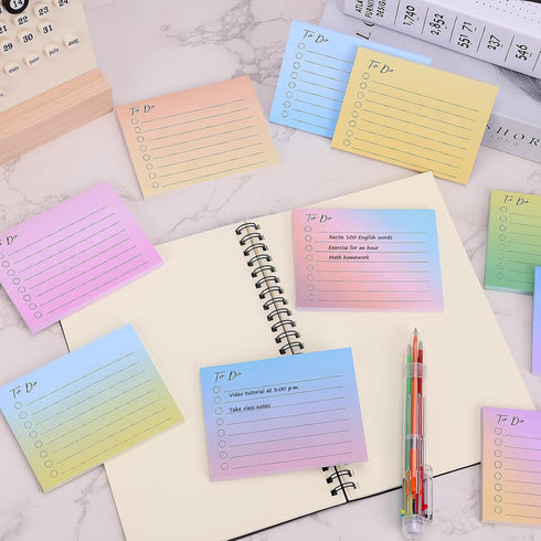 EOOUT 10 Pack Lined Sticky Notes, 500 Sheets to Do List Sticky Notes with Line, 3x4 Inches Self-Stick Notes, Square Sticky Notes for Office, Home,...