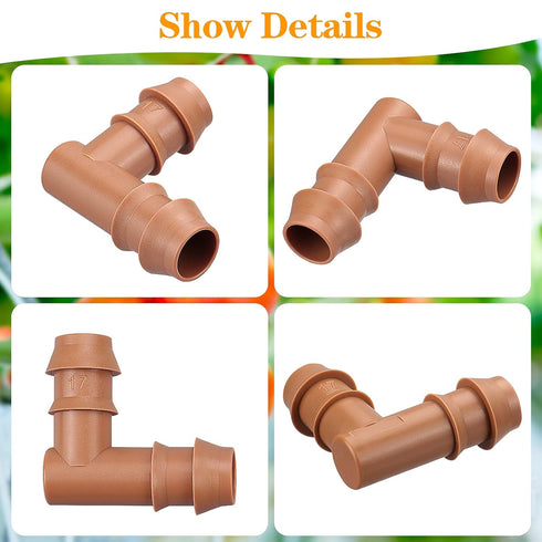 18 Pieces Drip Irrigation Fittings Elbow Connectors for 1/2" Tubing, Barbed Elbows Drip Parts for 1/2 Inch Irrigation Tubing(0.600" ID), Drip Line...