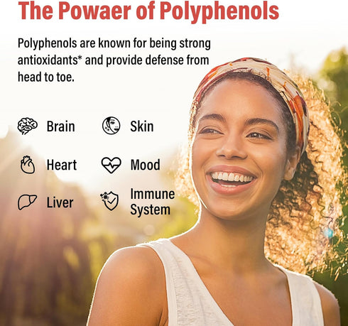 67,500 MG Polyphenols Supplement - Powerful Antioxidants & Polyphenol for Age Defense, Polyphenol Superfood, Quercetin, Resveratrol, Green Tea, Pl...