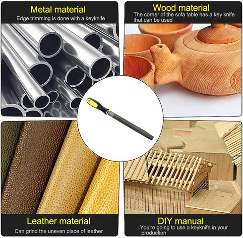 8 Inch Half Round Hand File with High Carbon Hardened Steel and Plastic Handle, Comfortable Anti-Slip Grip, for Shaping Metal, Wood, Ceramic, Leat...