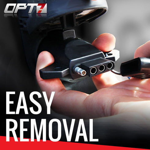 OPT7 7 Pin to 4 Pin Trailer Adapter w/Secure Tab, 7 Way Blade to 4 Way Flat Trailer Light Connector for Pickup Truck Trailer Tow Hitch, 3.75" Long...