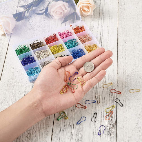 KISSITTY About 600pcs/box 15 Colors Bulb Safety Pins 22mm Calabash Quilting Sewing Pin for Clothing Crafting Home Office Use Art Craft Sewing Jewe...
