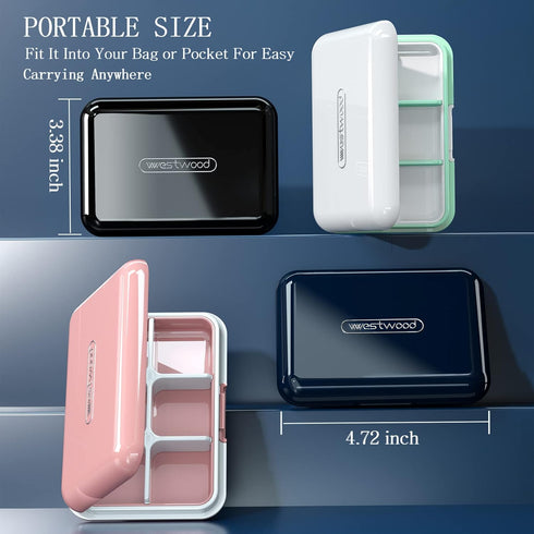 DUBSTAR Travel Pill Organizer Moisture Waterproof Small Pill Box for Pocket Purse 6 Compartments Portable Pill Case Medicine Vitamin Holder Contai...