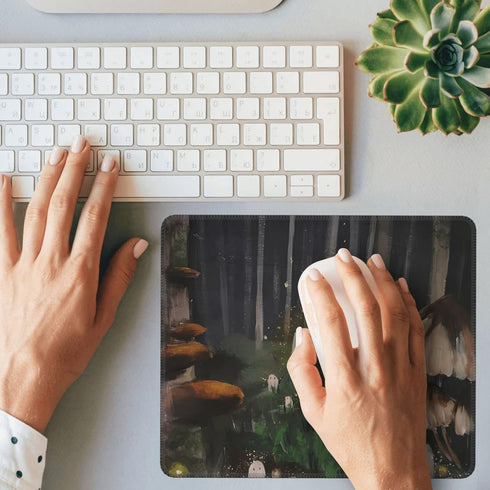 Forest Ghosts Mouse Pad, Cute Mouse Pad for Wireless Mouse, Rectangle Waterproof Mousepad for Desk with Non-Slip Rubber Base, Suitable for Home & ...