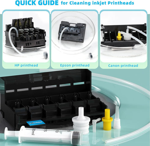 Printhead Cleaning Kit for Epson, 250ml Printer Cleaning kit for HP, Print Head Cleaning Solution for Canon, Printer Head Cleaner for Brother Inkj...