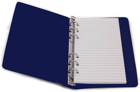 HNR Blue Loose-Leaf Memo Book, 6 3/4 x 3 3/4", 6-Ring Binder, 80 Pages + Free Refill 80 Pages...